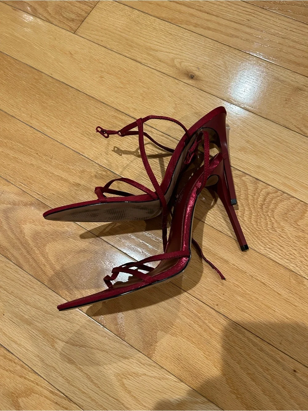 Steve Madden Crimson Strappy Pointed-Toe Heels